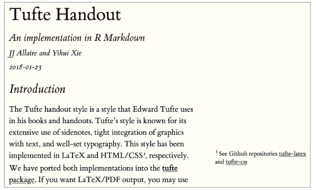 The basic layout of the Tufte style.