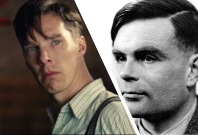 Izquierda: Benedict Cumberbach en el papel de Alan Touring en la pelicula "The imitation game" (2015). Derecha: el verdadero Alan Touring.