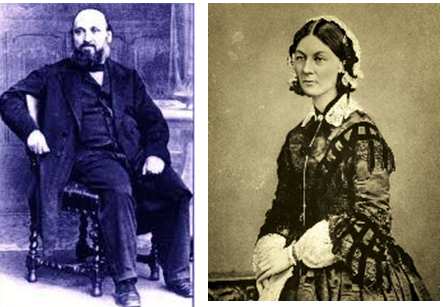 William Farr (izquierda) y Florence Nightingale (derecha).