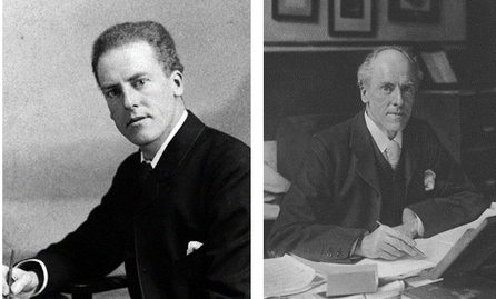 Dos famosos retratos de Karl Pearson (1857-1936), considerado, junto con Francis Galton, el creador de la estadística moderna. Su hijo Egon Pearson también haría muchos aportes a la estadística.
