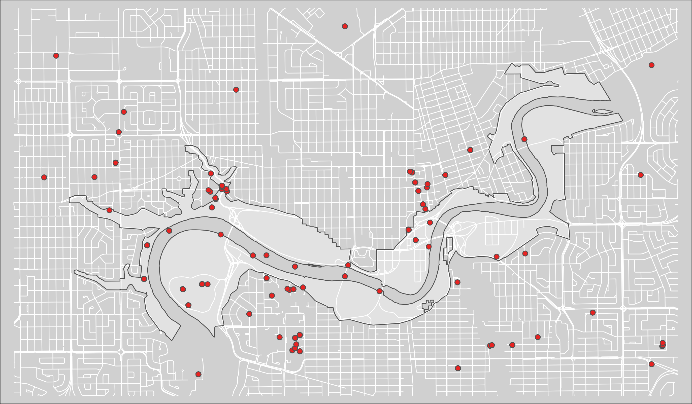 Locations of FWMIS species surveys.