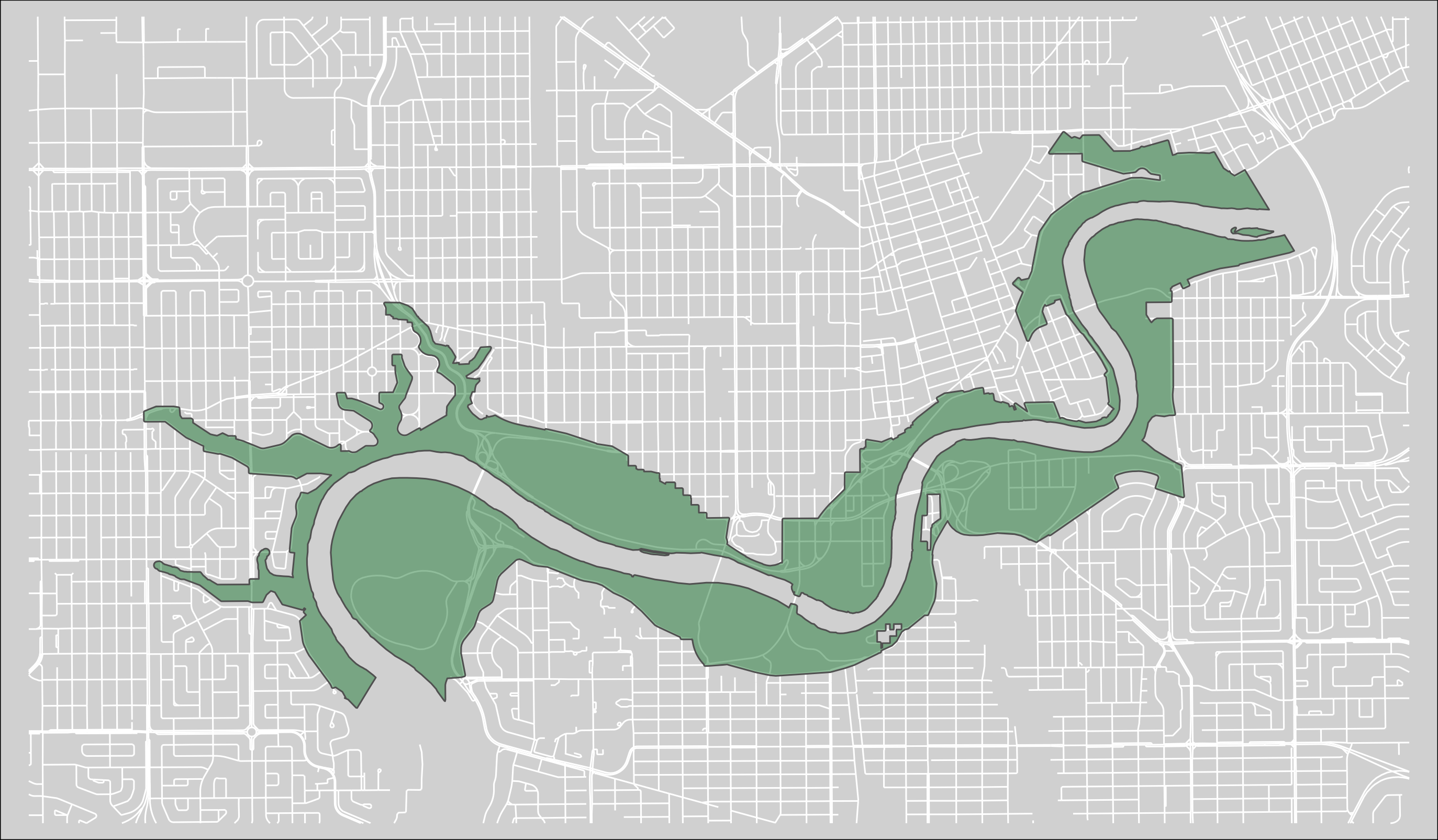 The North Saskatchewan Central region of the Ribbon of Green.