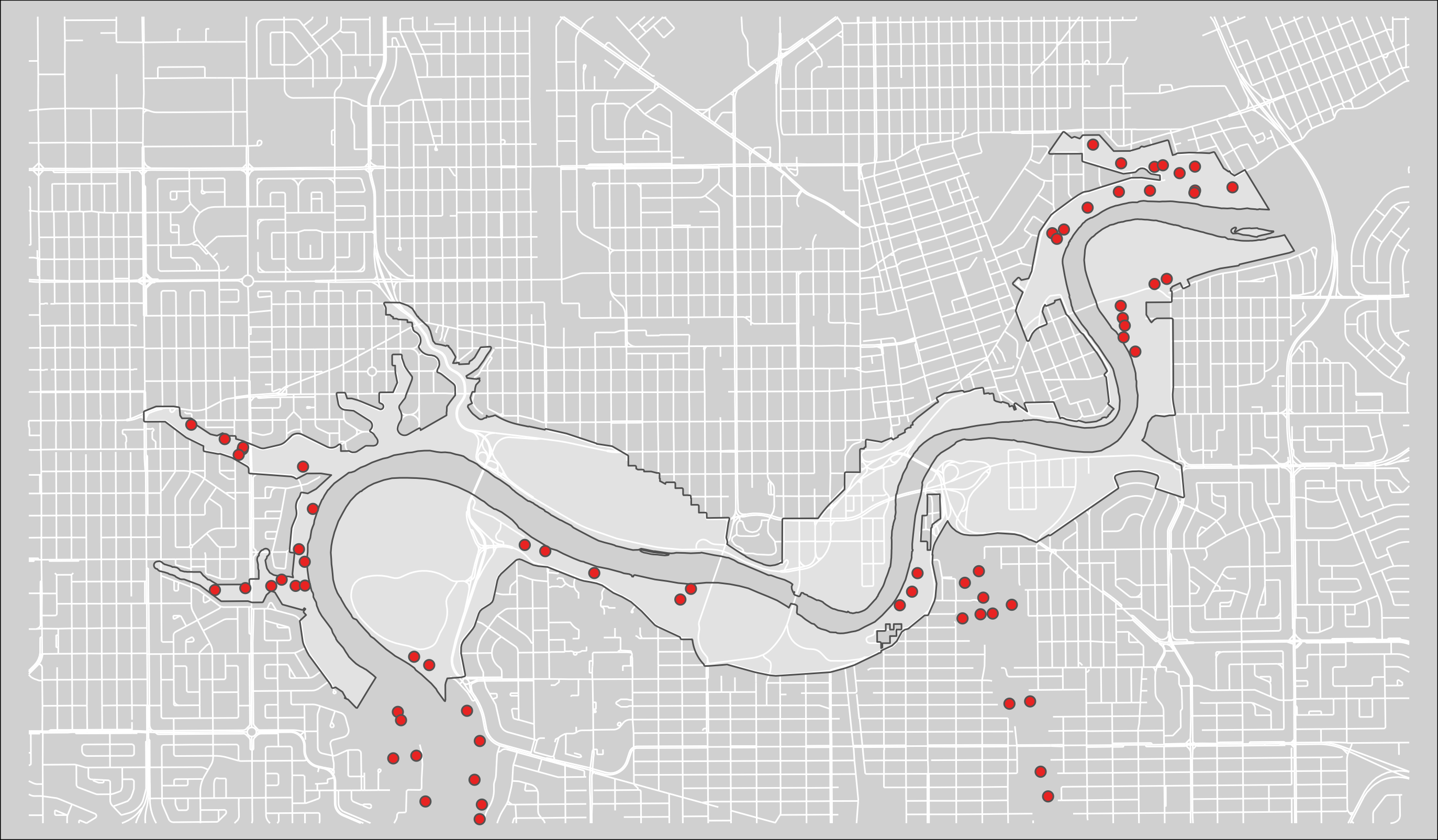 Edmonton sample plot locations.