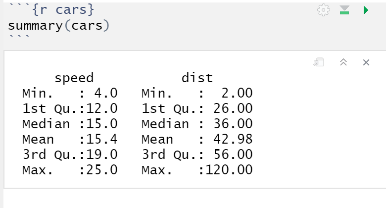 Code chunk with output