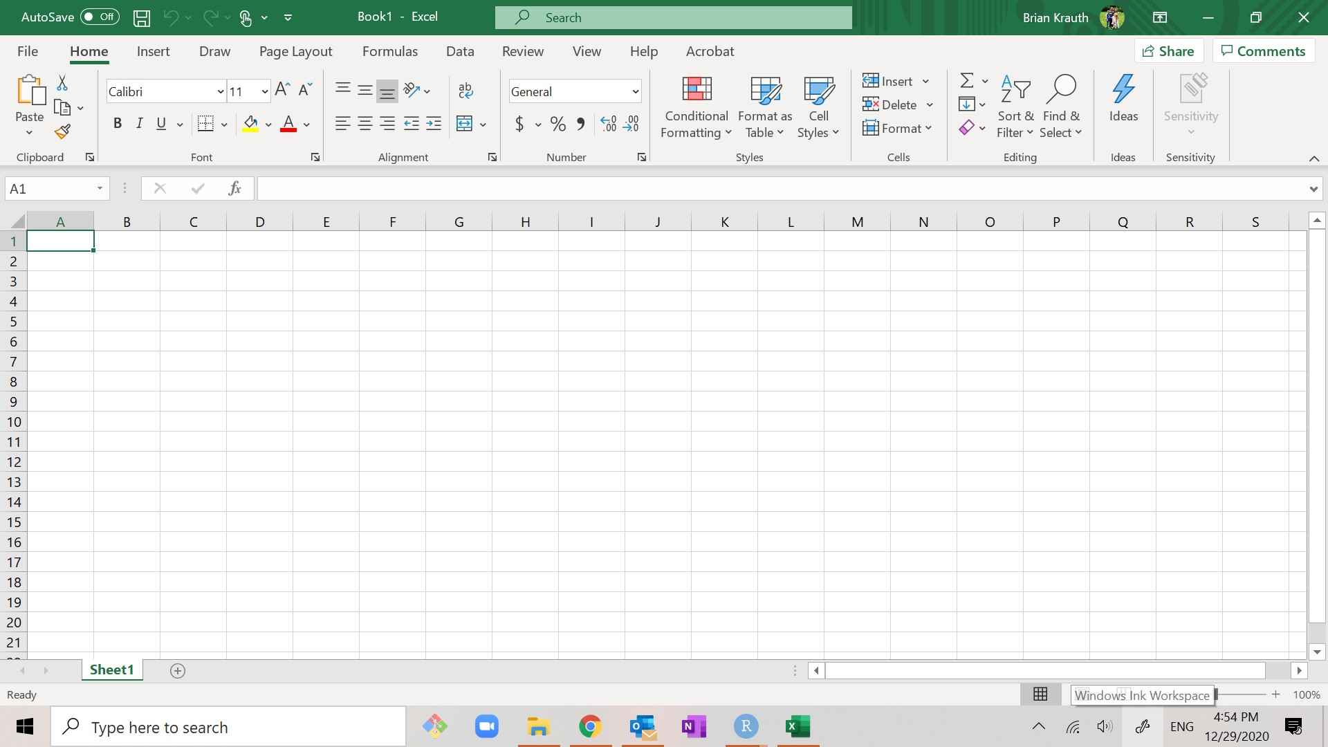 Excel screenshot