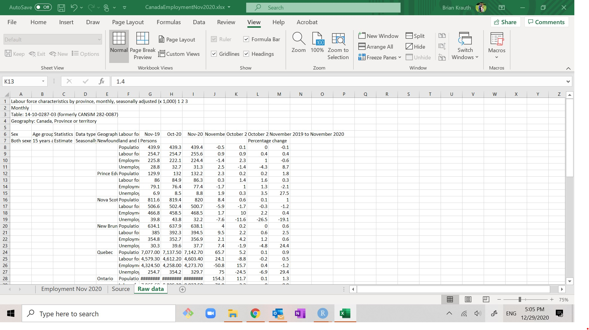 Excel screenshot