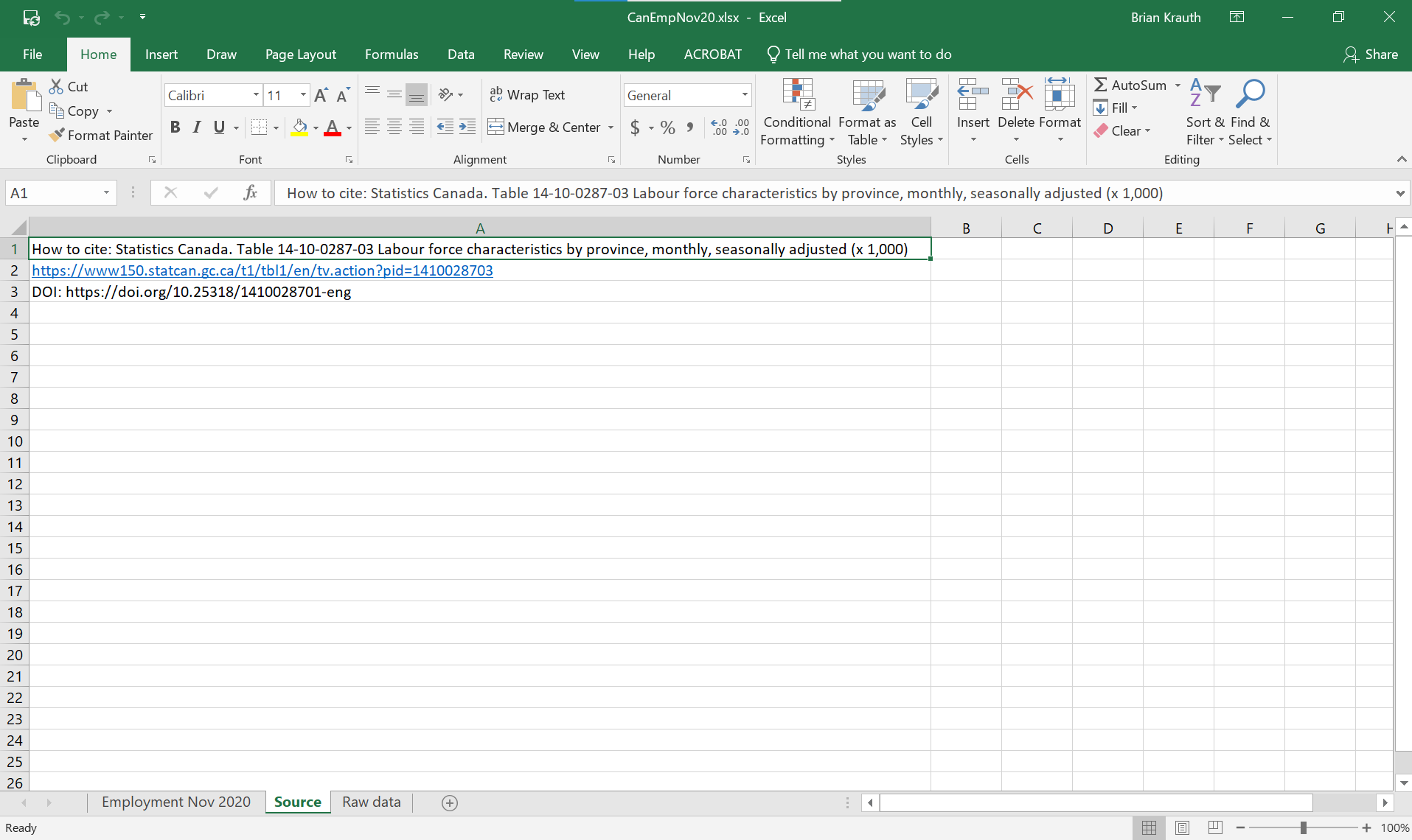 Excel screenshot