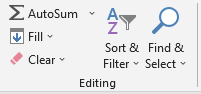 A screenshot showing the Sort and Filter buttons in Excel.
