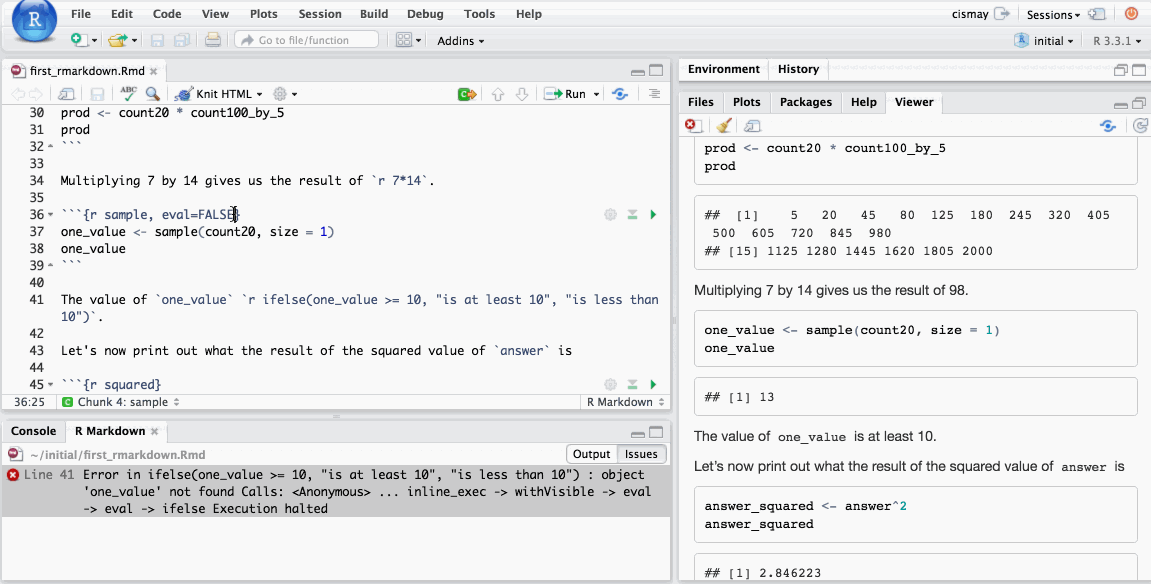 Getting Used To R Rstudio And R Markdown