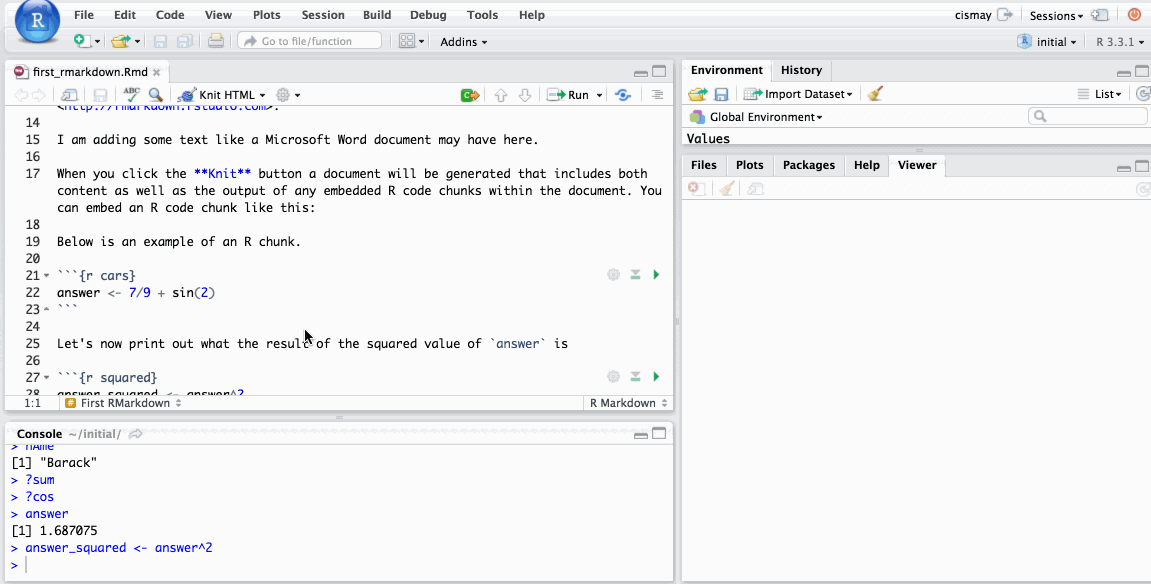 Creating and identifying R chunks