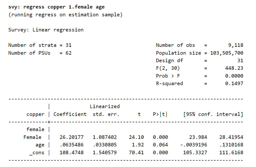 Example of a survey command