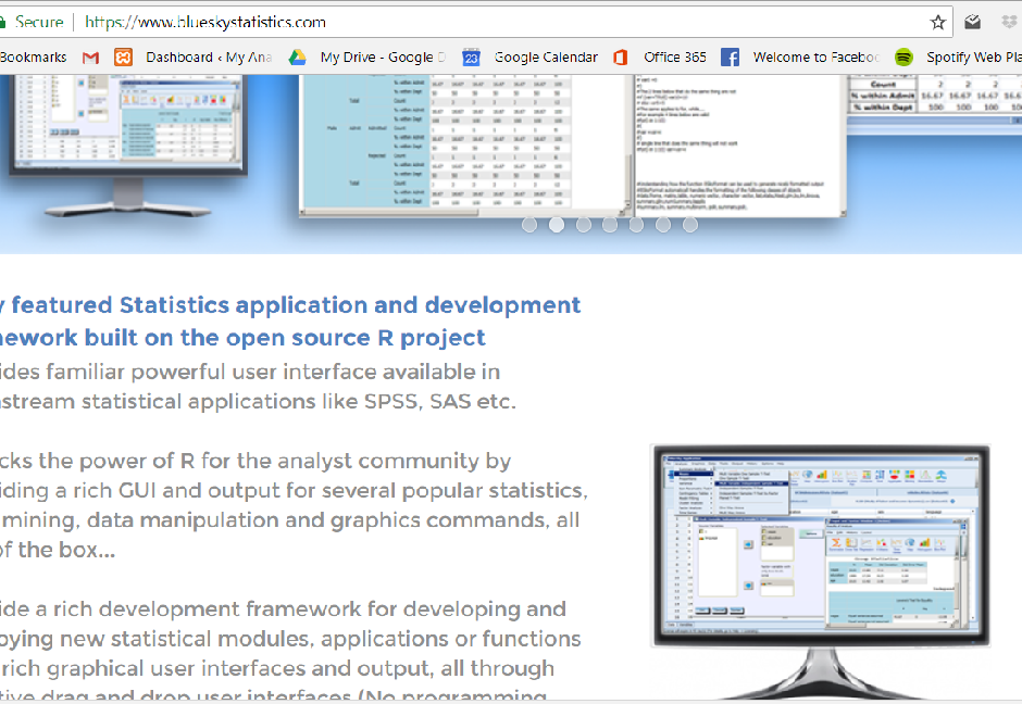 Bluesky Statistics software interface