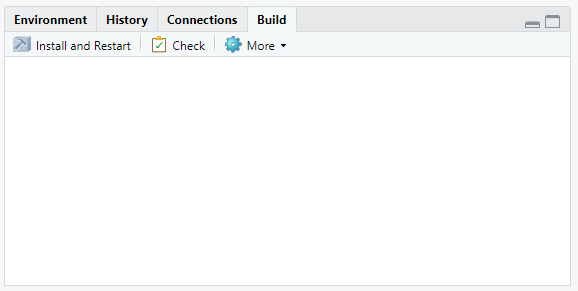 Environment, History, Connections and Build pane