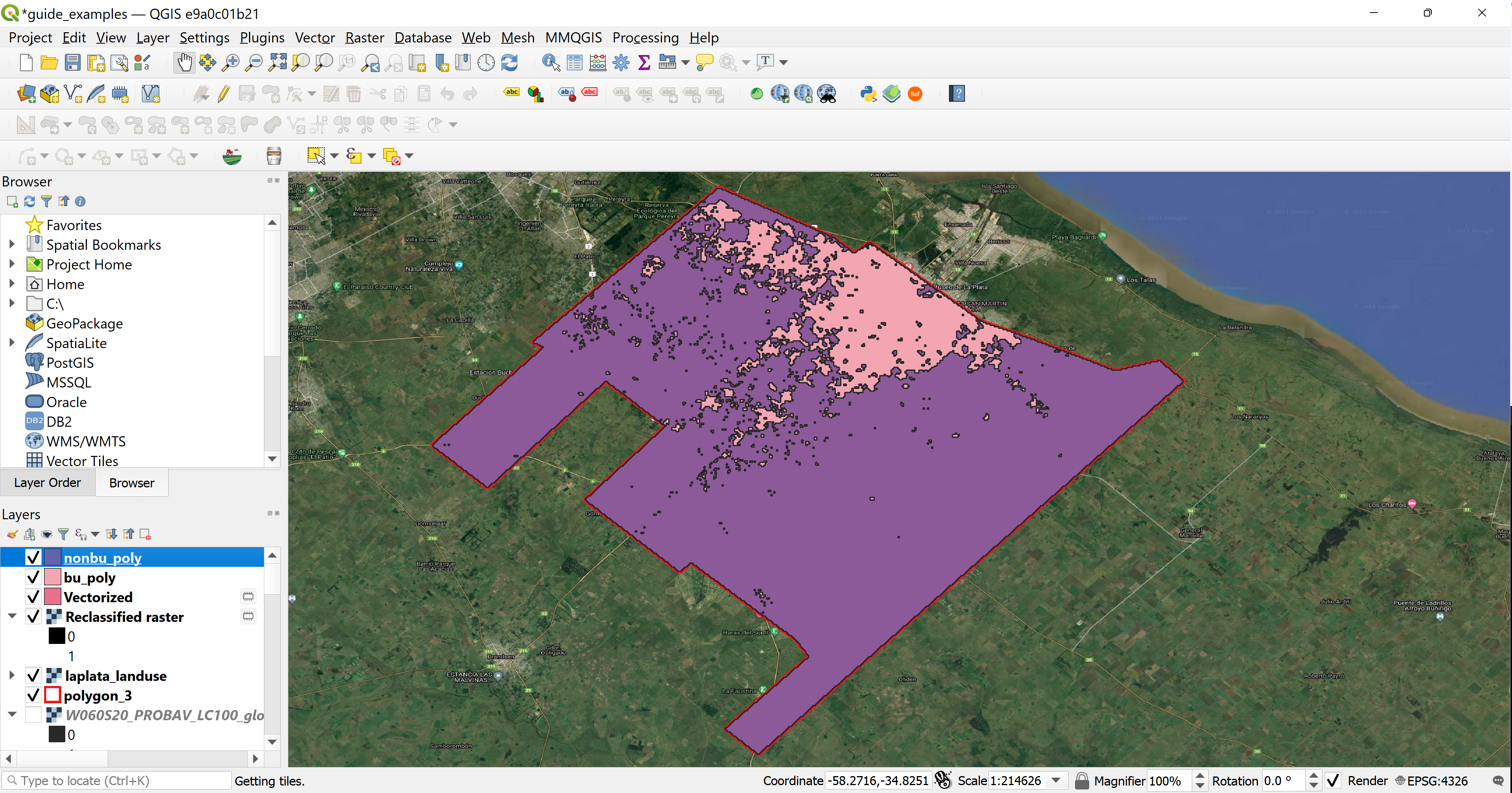 Built Up and Non Built Up area Vector Layers