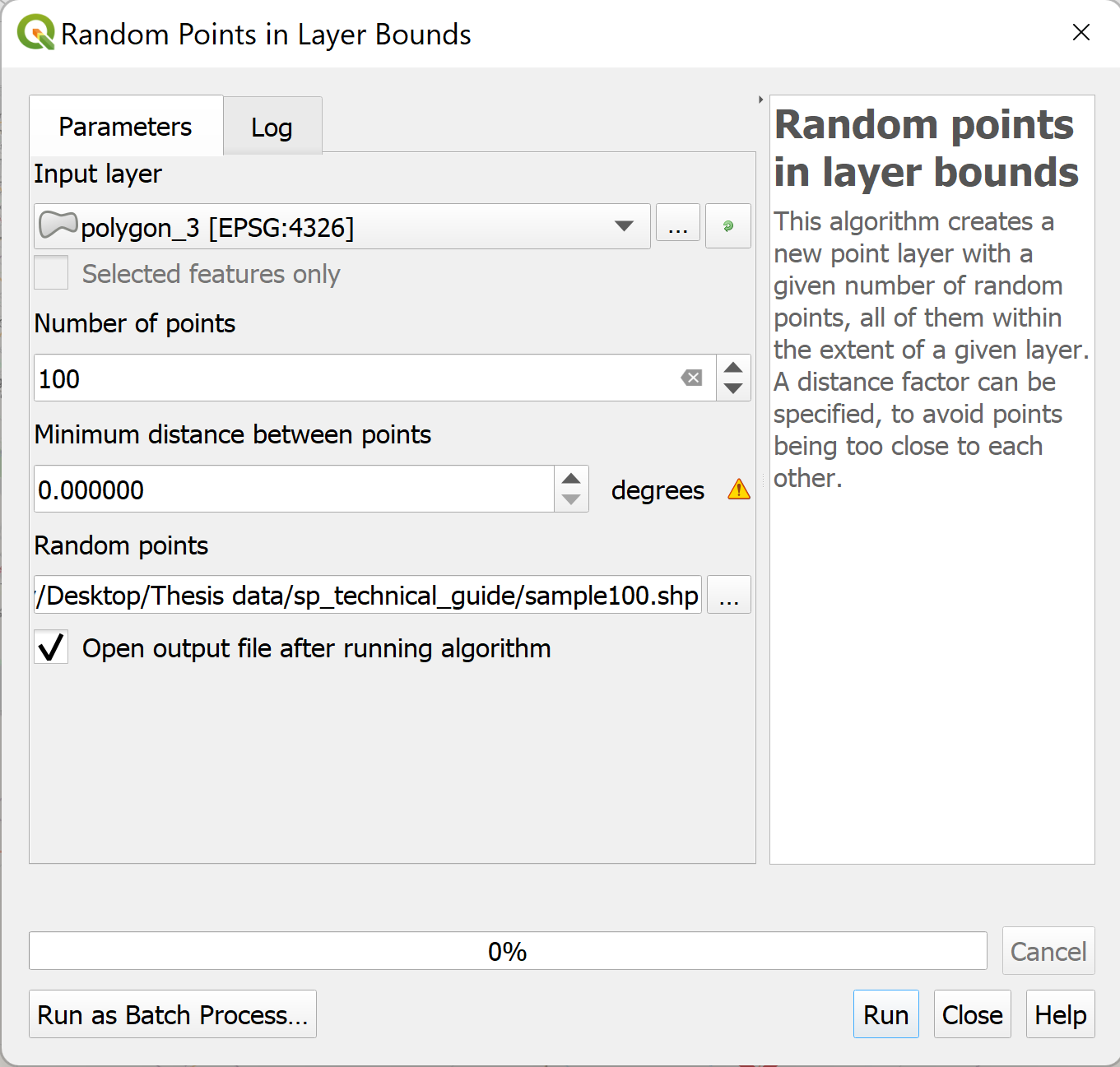 Random Points in Layer Bounds Dialog