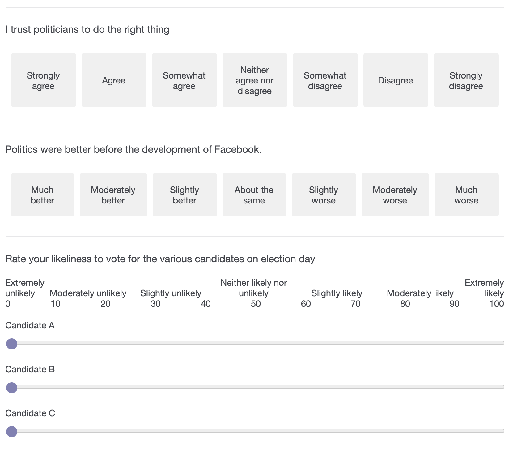 examples of surveys and questionnaires