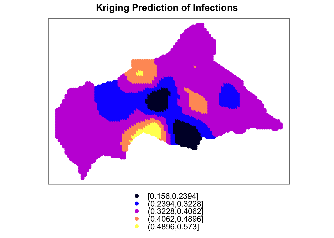 Kriging Map of Central Africa Rep.