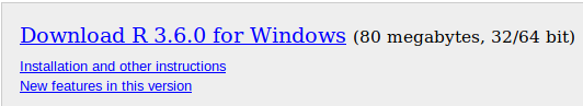 Descarga del installer de R para Windows
