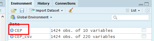 Base de datos con selección de variables