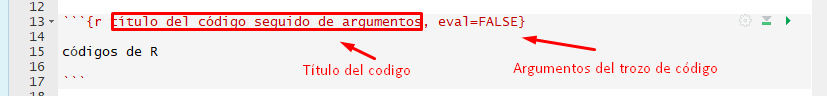 Trozo de código de R en documento RMarkdown