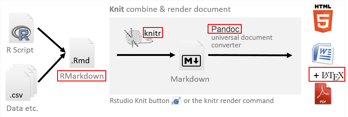 Elementos necesarios para construir reportes con RMarkdown