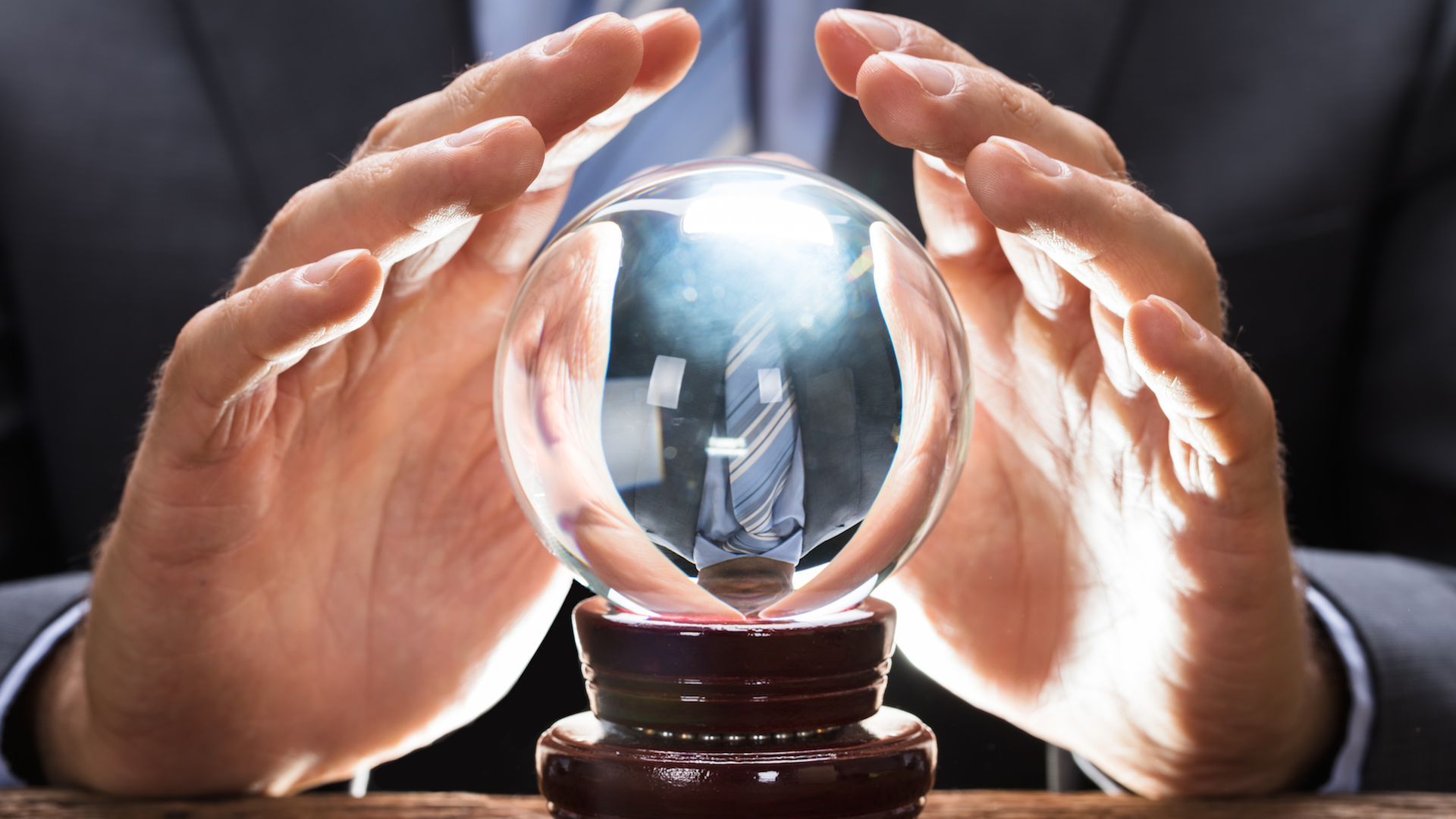 Human is obsessed with prediction using a crystal ball.