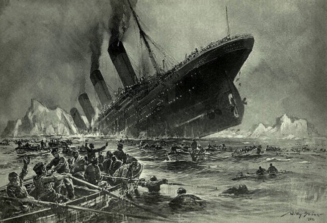 The sink of Titanic. Credits: Canoe1967/wikipeida.org