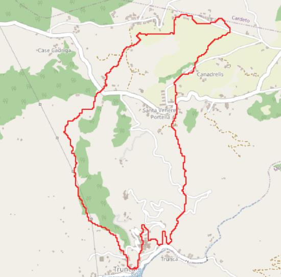 bacino idrografico dell'area di sito costruito con la procedura Qgis