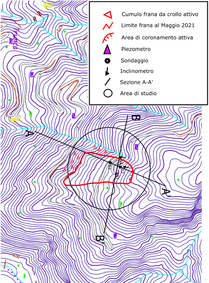 dettaglio dell'area e della leggenda