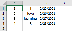 Example Excel Worksheet.