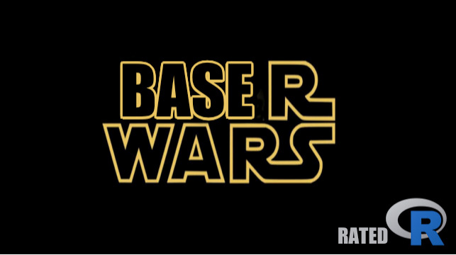 Learning R involves not just a new language, but navigating a galaxy of objects. Some of them are atoms, but functions are stars. Understanding and using functions is the force that will guide us through our battles of the Rwars legacy. (Image created by using the R package meme.)