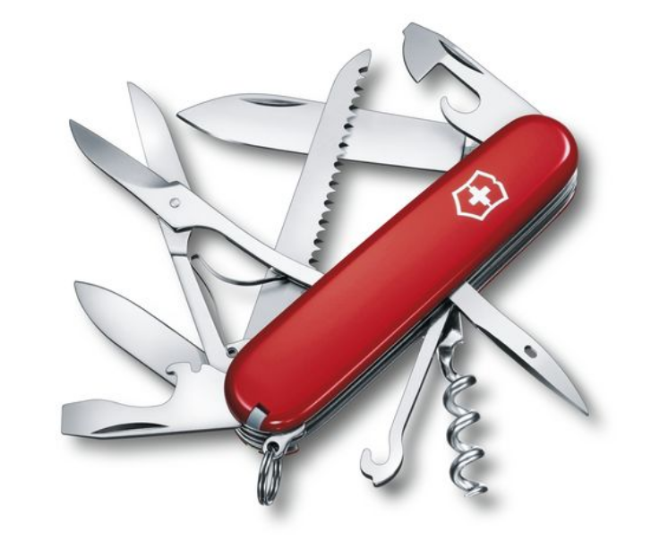 A useful toolbox, given corresponding tasks. (Image from victorinox.com).