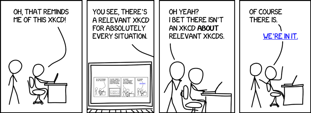 Another recursive explanation of recursion (from xkcd).