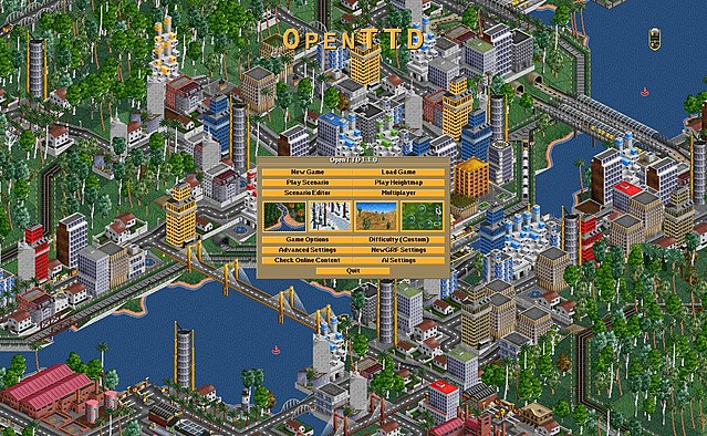 OpenTTD is an open source simulation game. (Image from OpenTTD.org.)