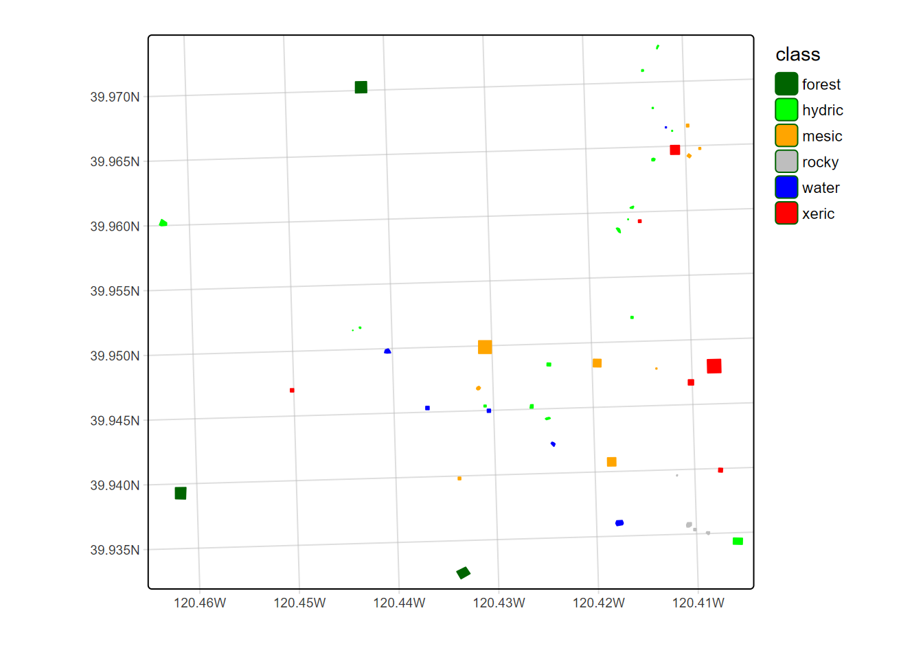 Training samples over simple basemap