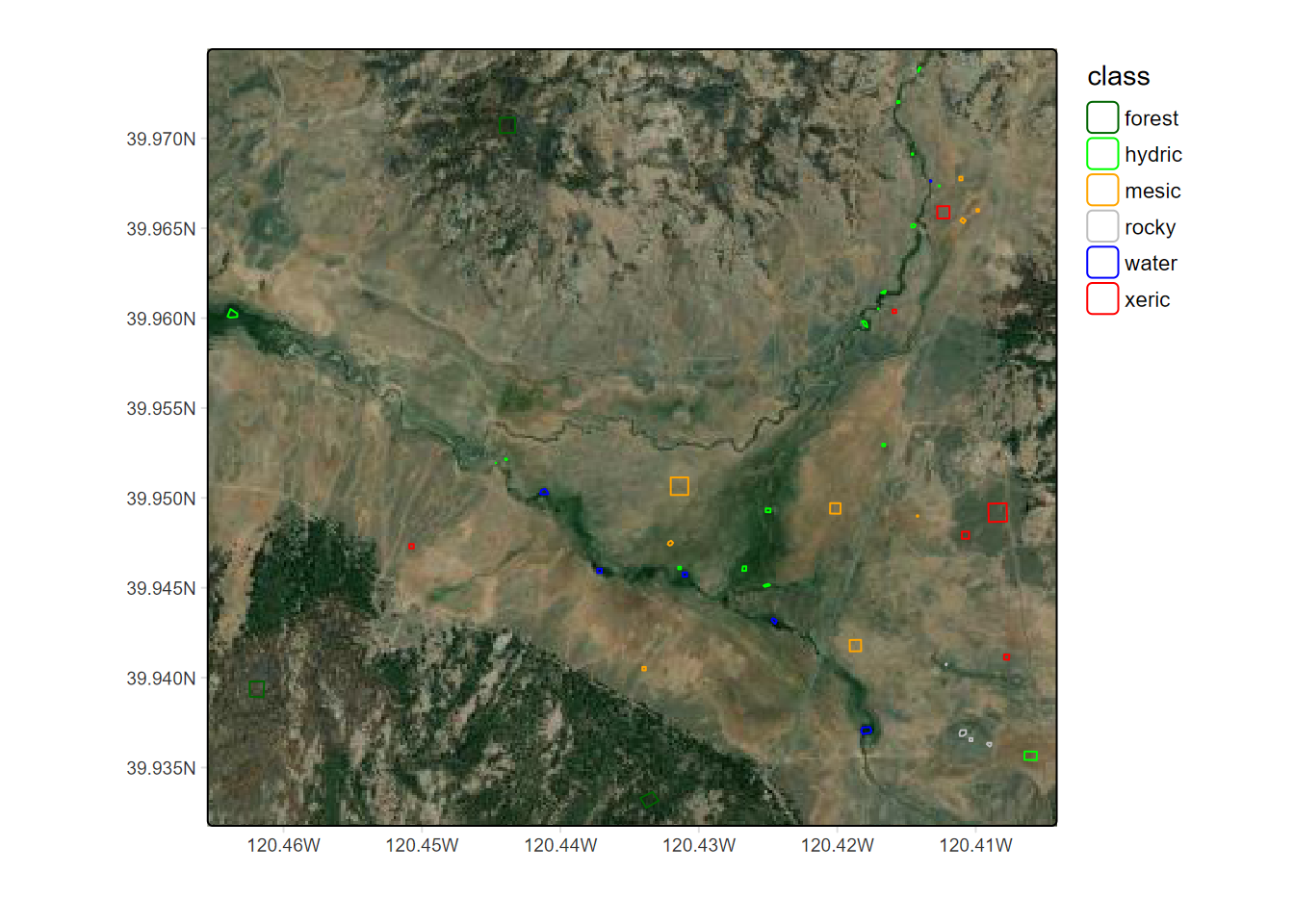 Training samples over imagery basemap