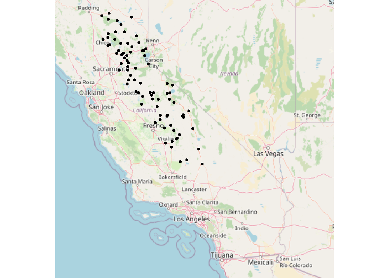 Converted sf data for map with tiles