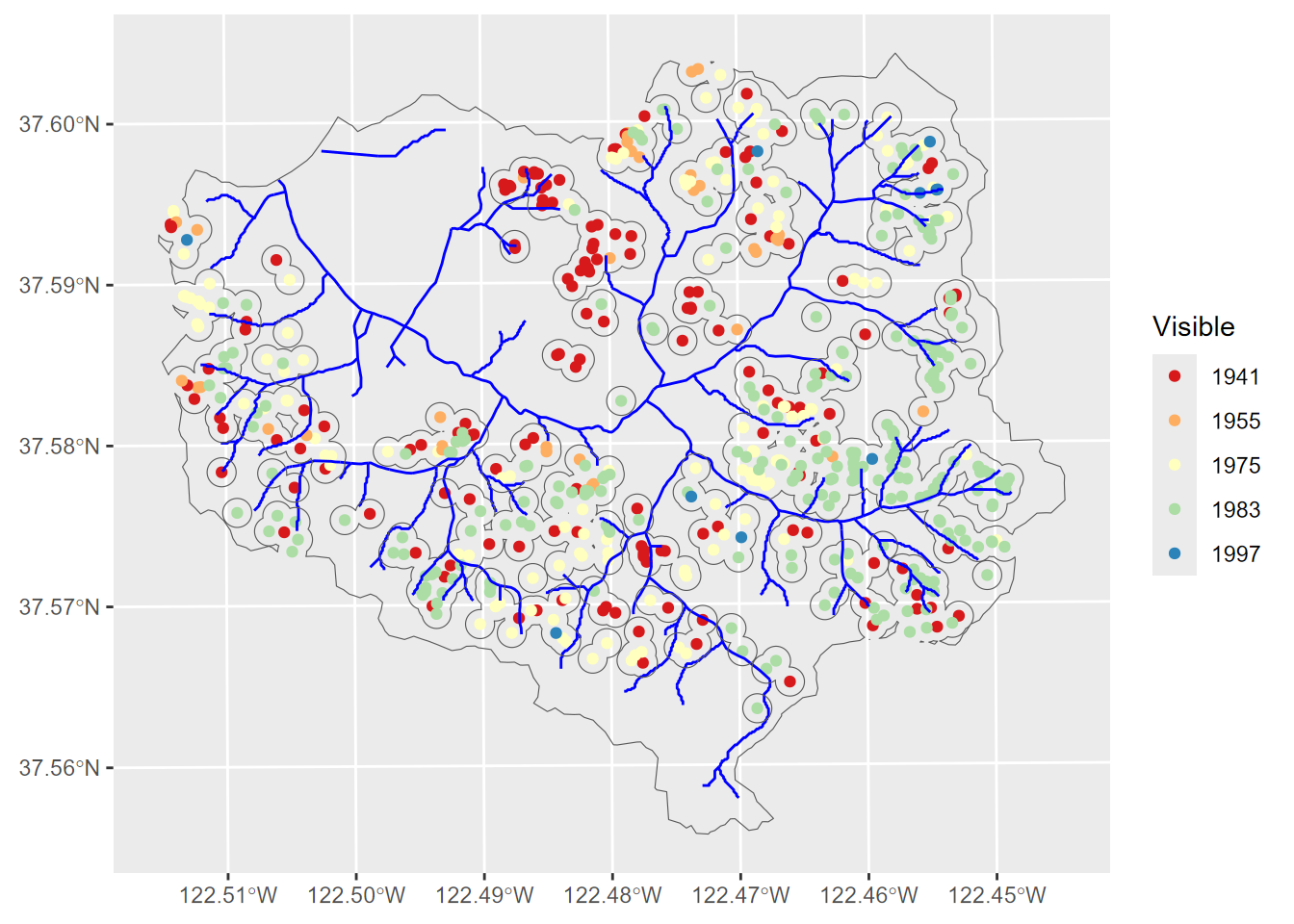 Landslides and buffers to exclude from random points