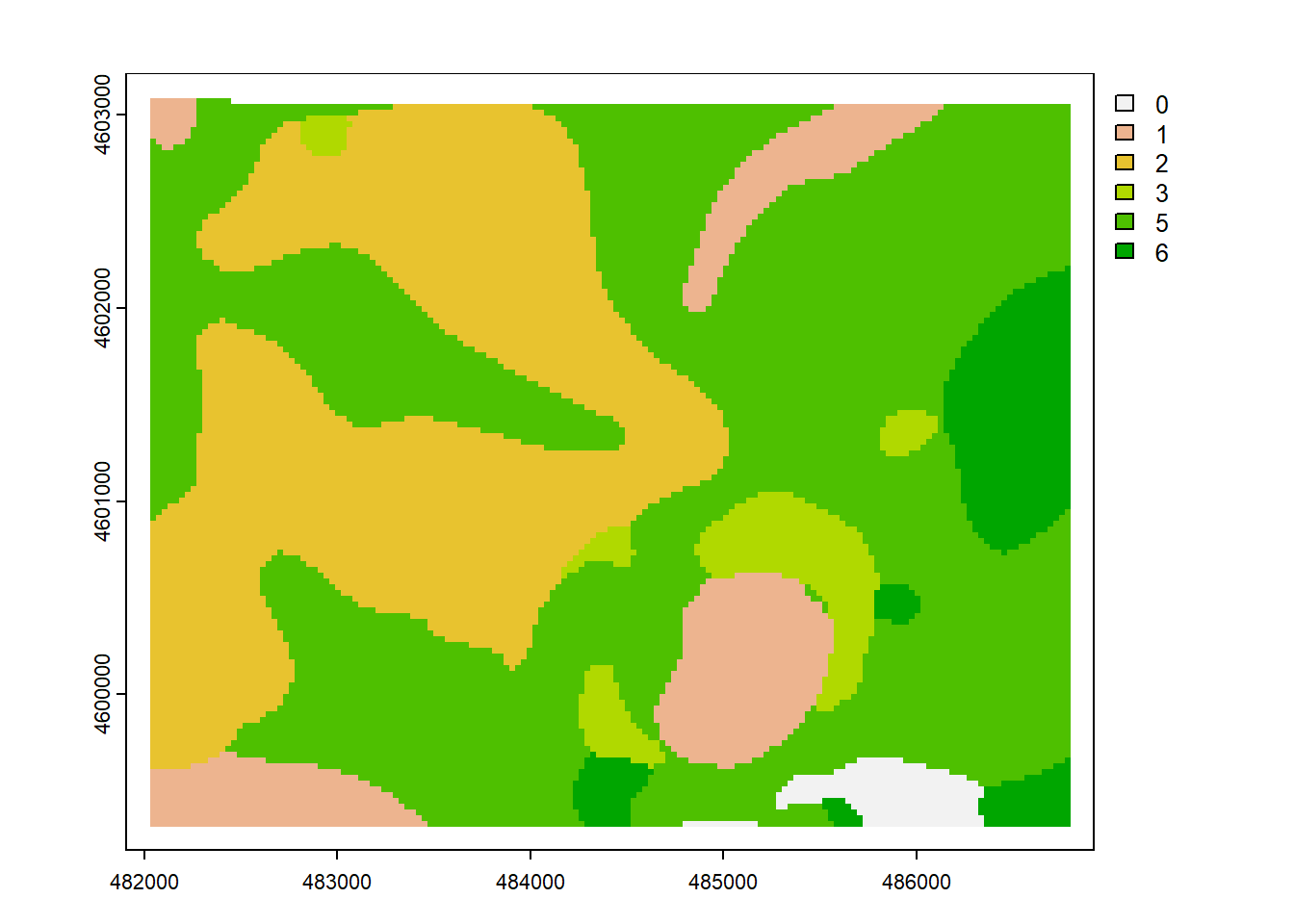 Modal geology in 9x9 neighborhoods