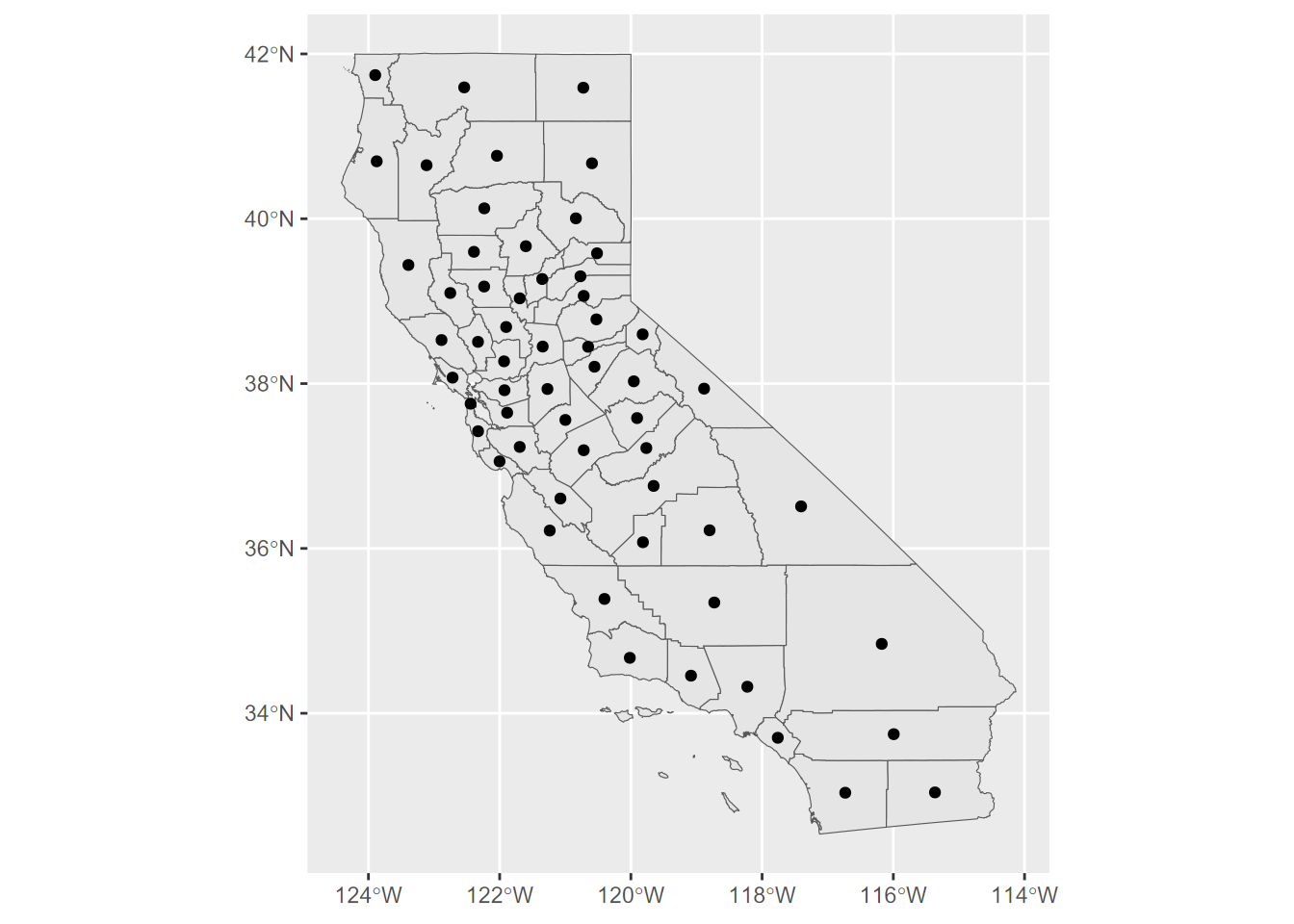 California county centroids