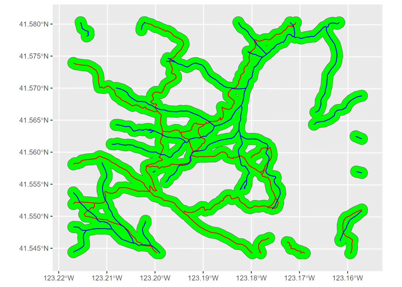 Union of two sets of buffer polygons