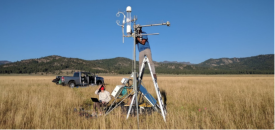 Red Clover Valley eddy covariance flux tower installation