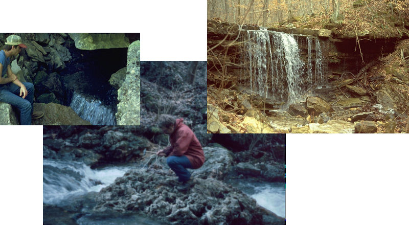 Water sampling in varying lithologies in a karst area