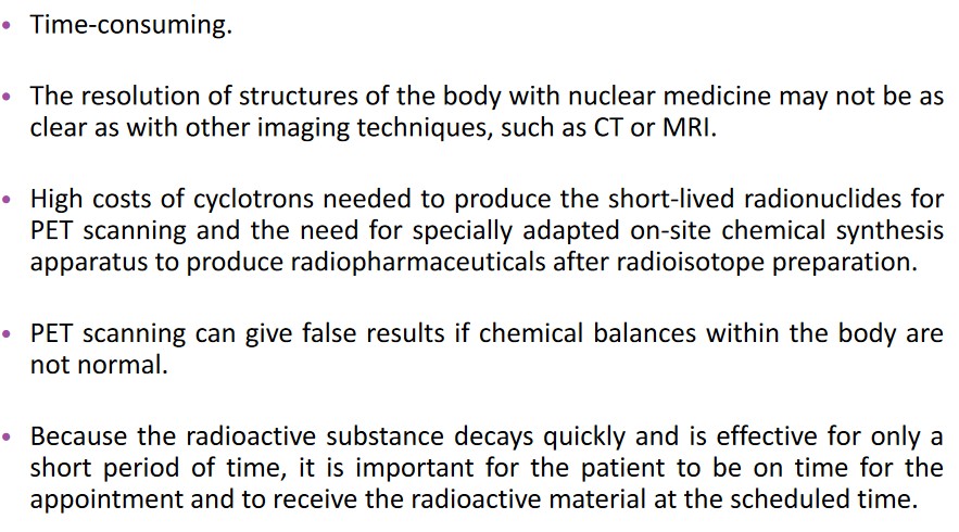 Cons of a PET scan