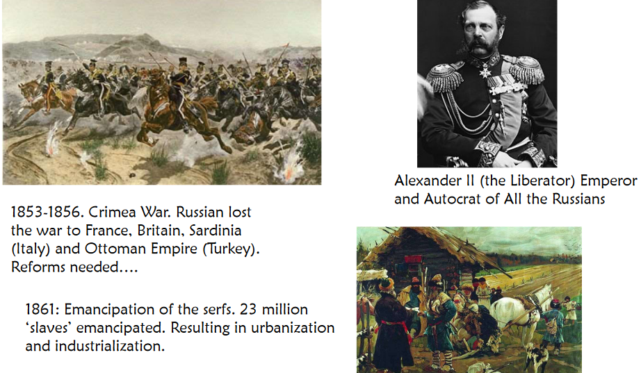 Notable Events During Russia from 1850 - 1870