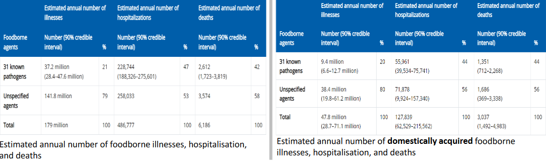 Burden of Foodborne Illnesses