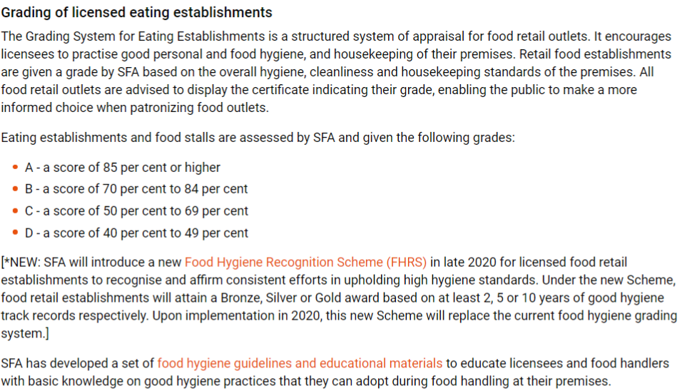 Singapore's Strategy on Food Safety