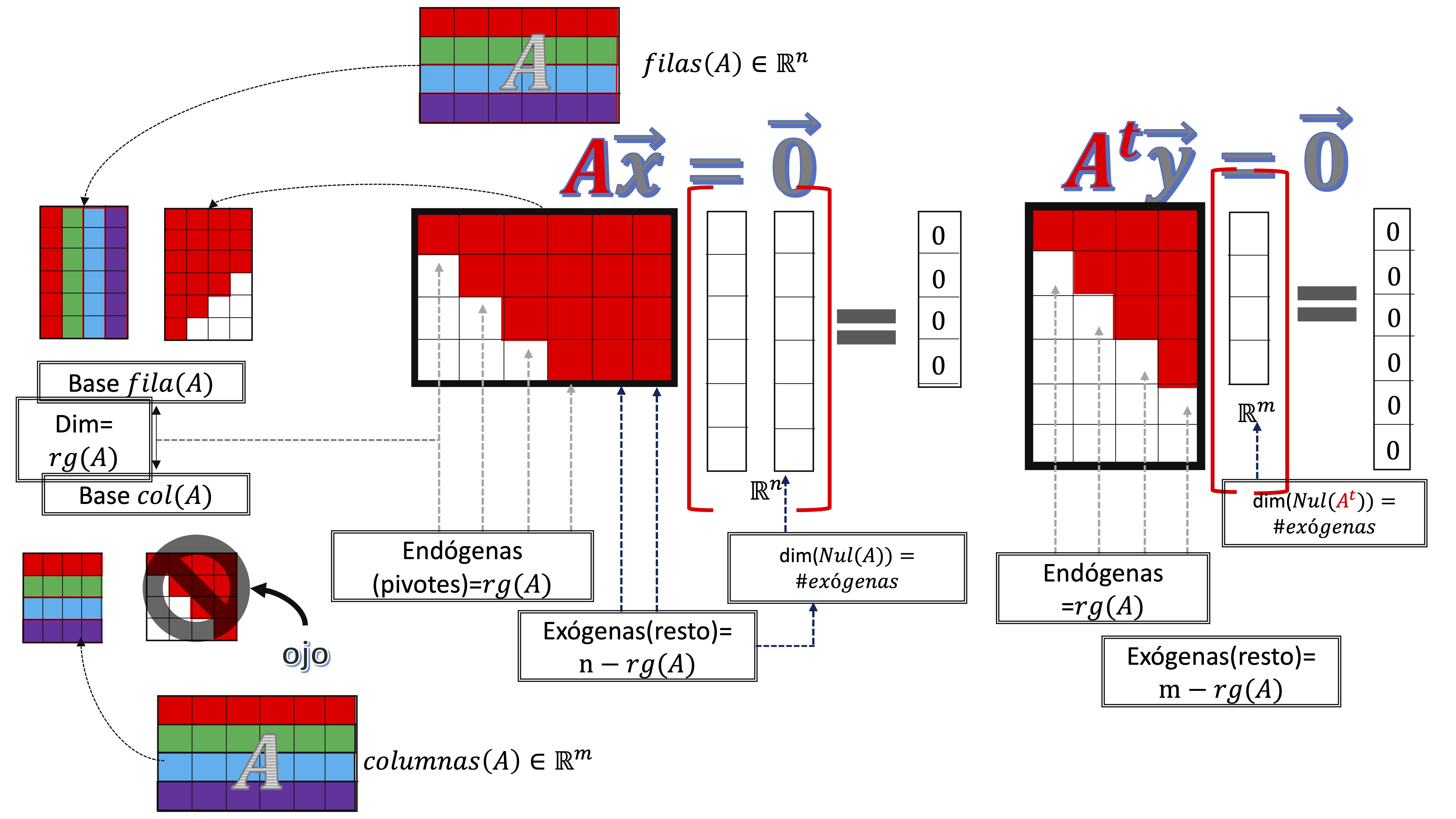 FIG1: Los cuatro subespacios de una matriz