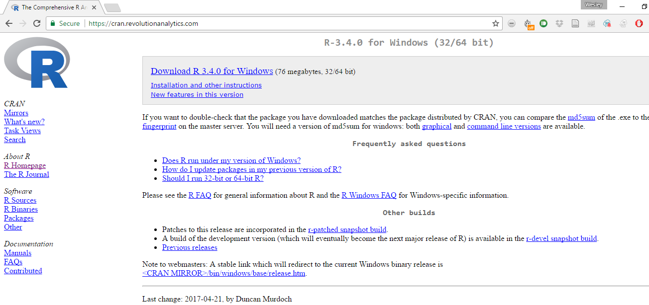 R Download Page