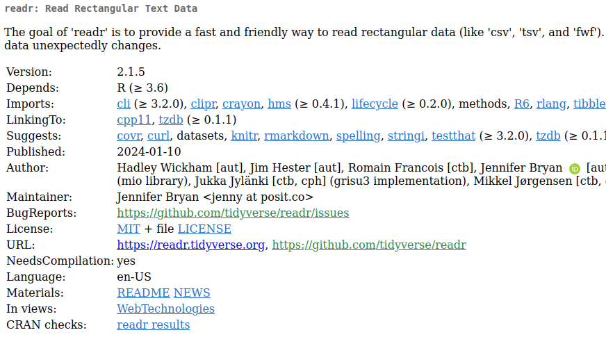 Help da função `readr()`: [https://readr.tidyverse.org/](https://readr.tidyverse.org/)